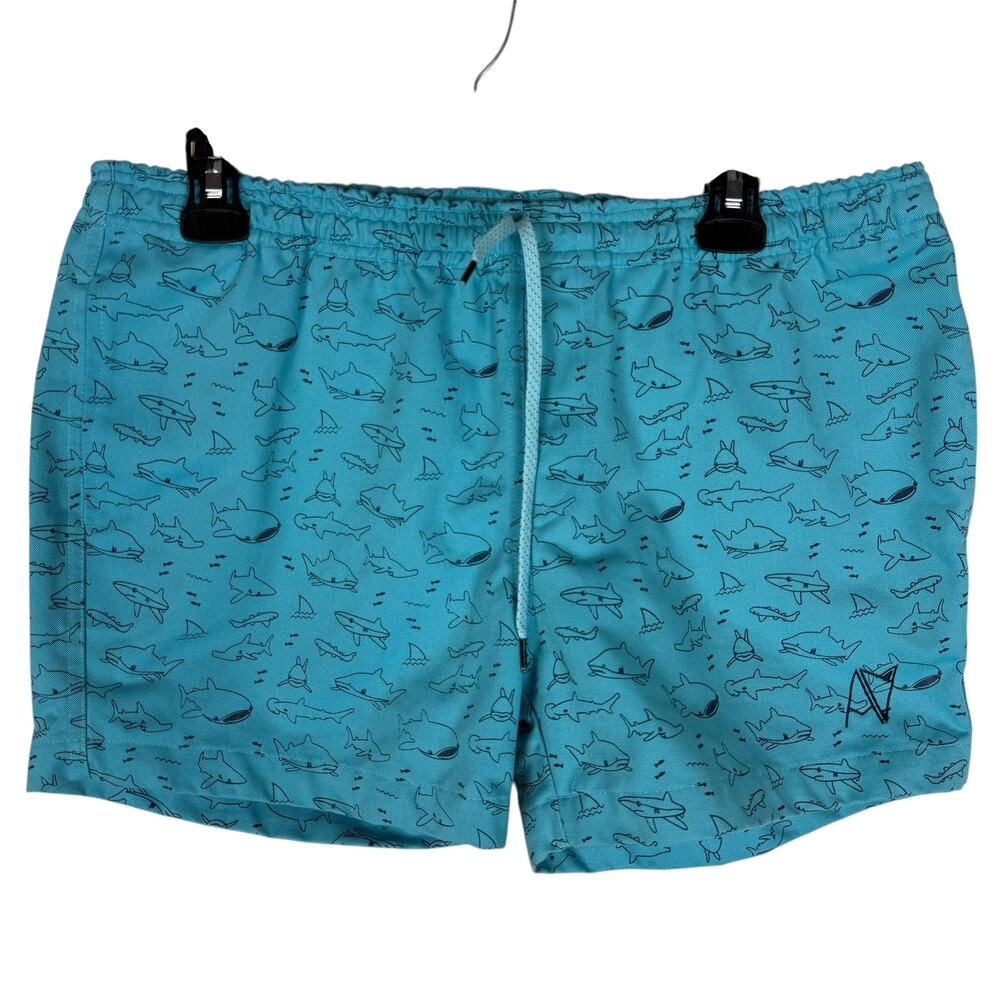 Blue Athletic Shorts with Elastic Waistband